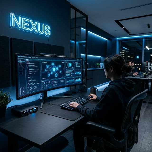 Modern minimalist office workspace